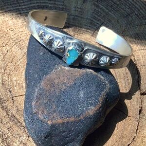 Sterling / turquoise cuff , adjustable